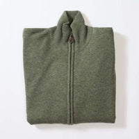 Lambswool windstopper zipped cardigan women - Landscape - Black lining