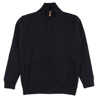 Lambswool windstopper zipped cardigan women - Navy - Black lining