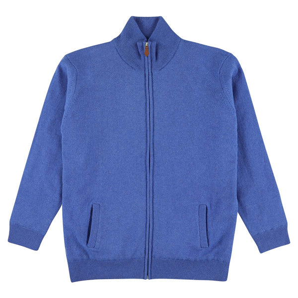 Lambswool windstopper zipped cardigan women - Tahiti - Black lining