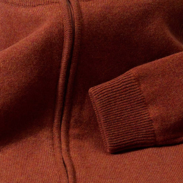 Lambswool windstopper zipped cardigan women - Tiger - Black lining
