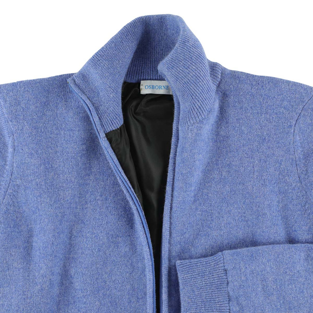 Lammwolle windstopper Strickjacke mit Reißverschluss damen - Waterfall -  Auskleidung