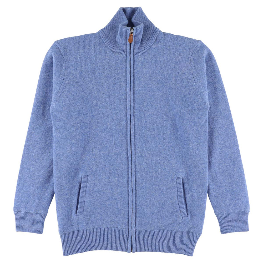 Lammwolle windstopper Strickjacke mit Reißverschluss damen - Waterfall -  Auskleidung