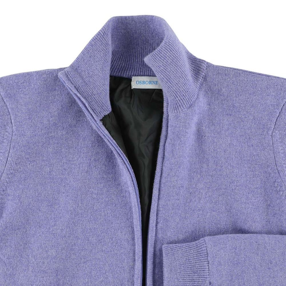 Lambswool windstopper zipped cardigan women - Wateriris - Black lining