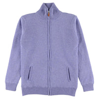 Lambswool windstopper zipped cardigan women - Wateriris - Black lining