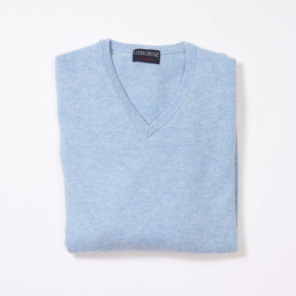 Geelong V-neck - Glacier