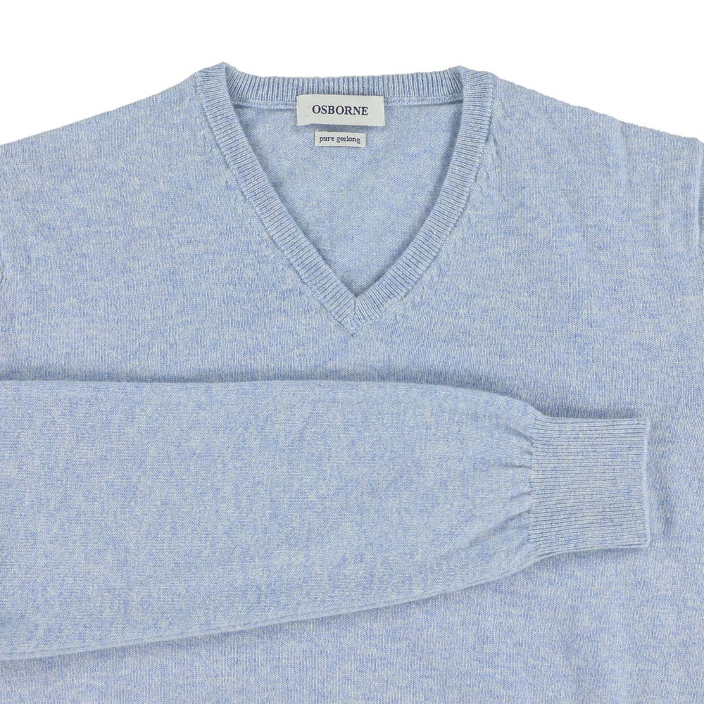 Geelong V-neck - Glacier