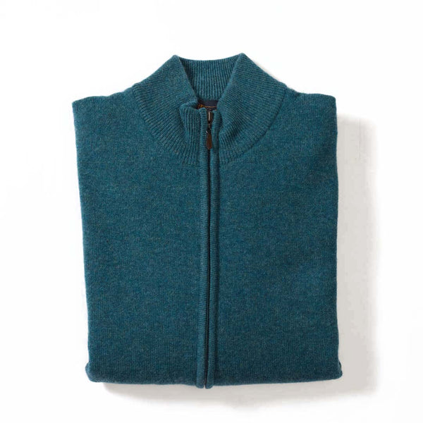 Lammwolle windstopper Strickjacke mit Reißverschluss - Hunter -  auskleidung