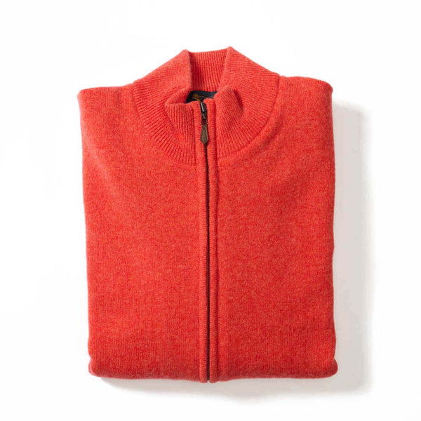 Lammwolle windstopper Strickjacke mit Reißverschluss - Inferno -  auskleidung