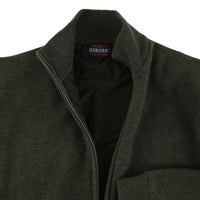 Lambswool windstopper zipped cardigan - Seaweed - Black lining