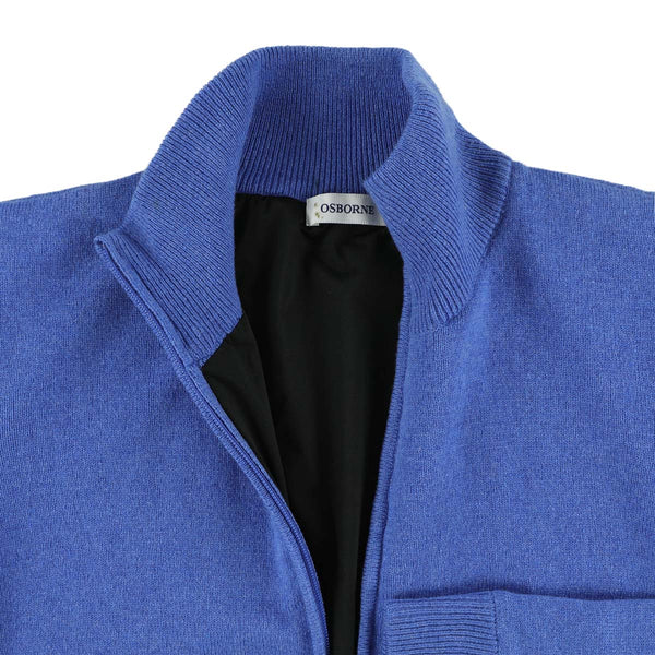 Lambswool windstopper zipped cardigan - Tahiti - Black lining