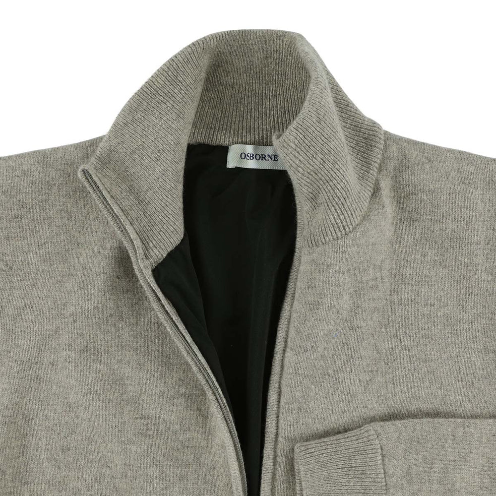 Lambswool windstopper zipped cardigan - Tawny - Black lining