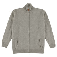 Lambswool windstopper zipped cardigan - Tawny - Black lining