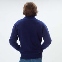 Lammwolle Strickjacke mit Reißverschluss - Dark Cobalt