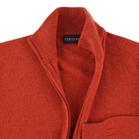 Lambswool zipped cardigan - Ember