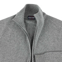 Lammwolle Strickjacke mit Reißverschluss - Grey Mix
