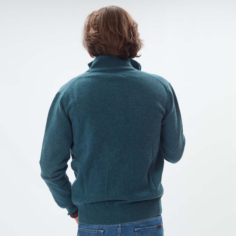 Lammwolle Strickjacke mit Reißverschluss - Hunter