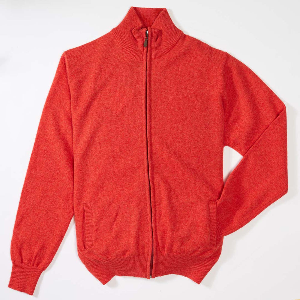 Lammwolle Strickjacke mit Reißverschluss - Inferno
