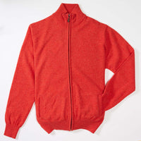 Lammwolle Strickjacke mit Reißverschluss - Inferno