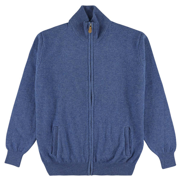 Lambswool zipped cardigan - Jeans