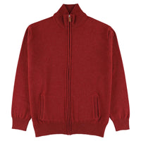 Lambswool zipped cardigan - Poppy Melange