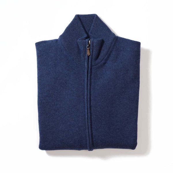 Lammwolle Strickjacke mit Reißverschluss - Sattelschultern - Rhapsody