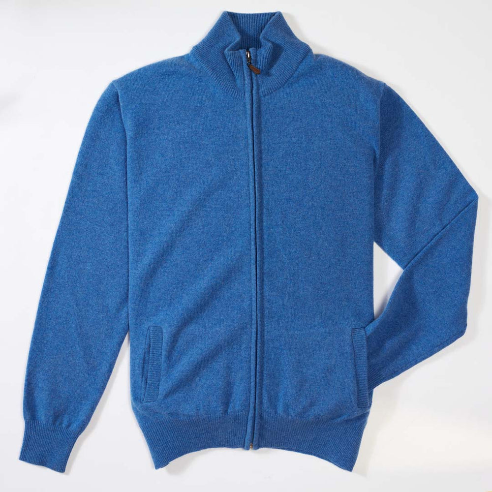 Lana d'agnello cardigan con zip - River