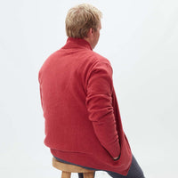 Lammwolle Strickjacke mit Reißverschluss - Rouge