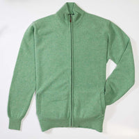 Lammwolle Strickjacke mit Reißverschluss - Springtime