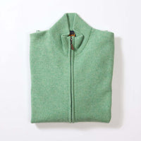 Lammwolle Strickjacke mit Reißverschluss - Springtime