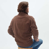 Lammwolle Strickjacke mit Reißverschluss - Tobacco