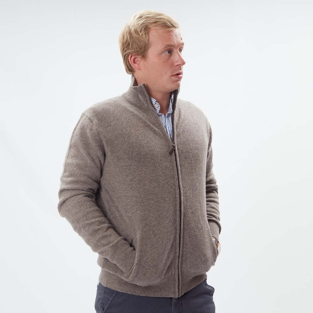 Lammwolle Strickjacke mit Reißverschluss - Vole