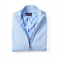 Lana d'agnello antivento cardigan con zip - Glacier - fodera da golf