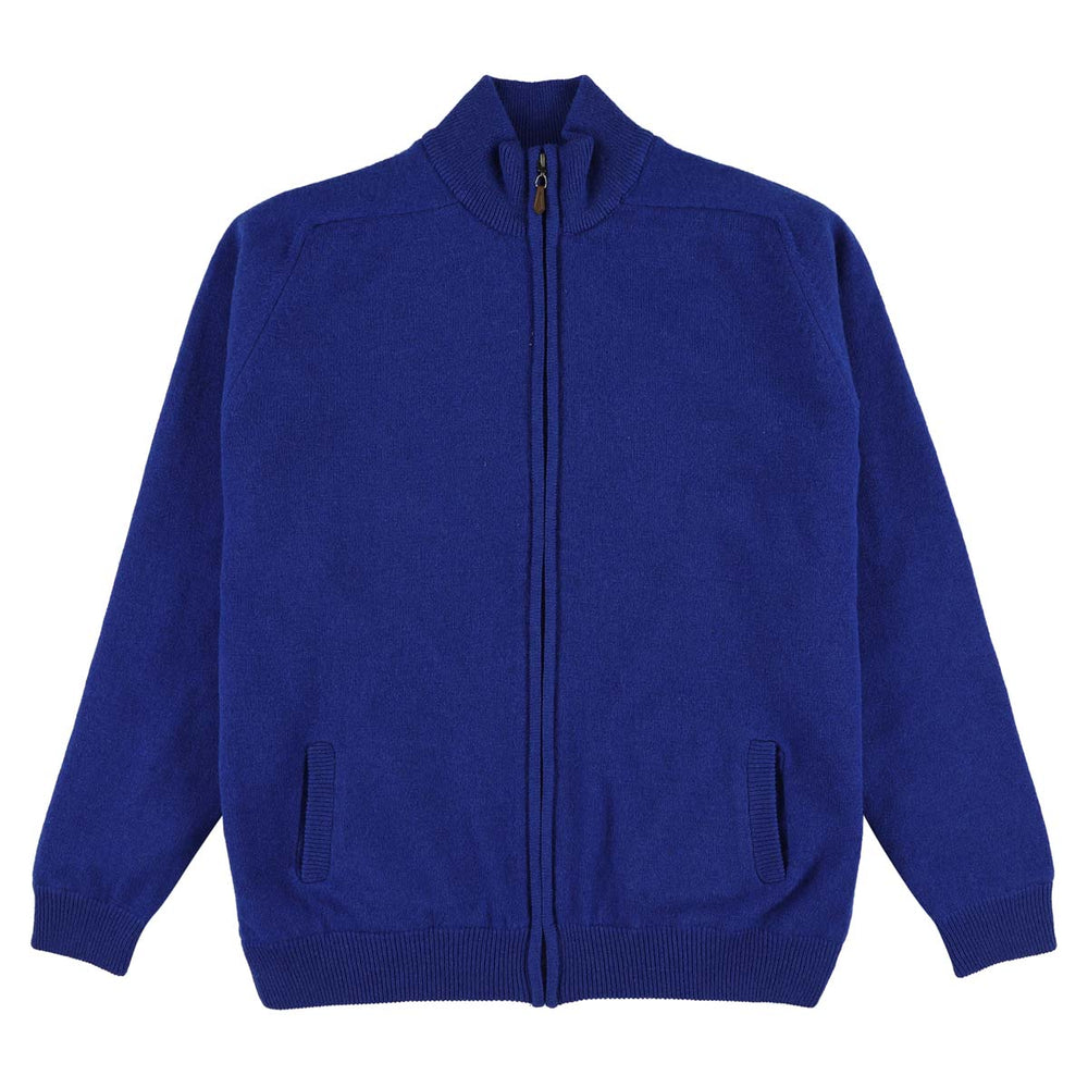 Lammwolle windstopper Strickjacke mit Reißverschluss Sapphire Golf auskleidung