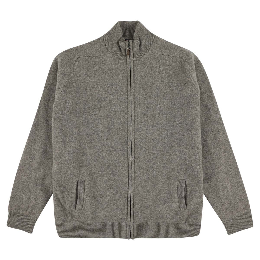 Lambswool windstopper zipped cardigan - Vole - Golf lining