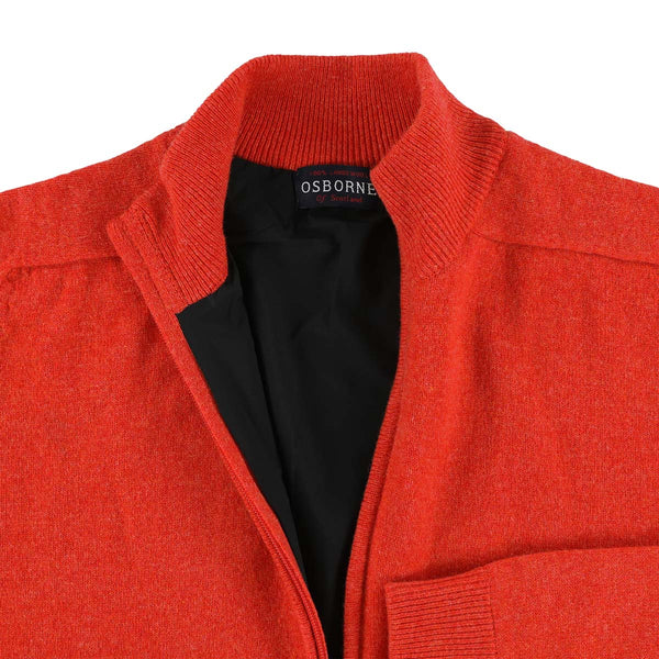 Lambswool windstopper zipped cardigan - Inferno - Black lining