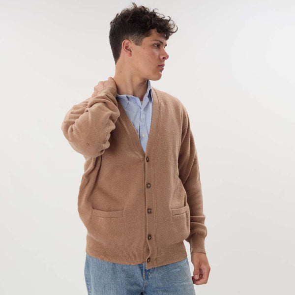 Lambswool butonned cardigan - Camel 27
