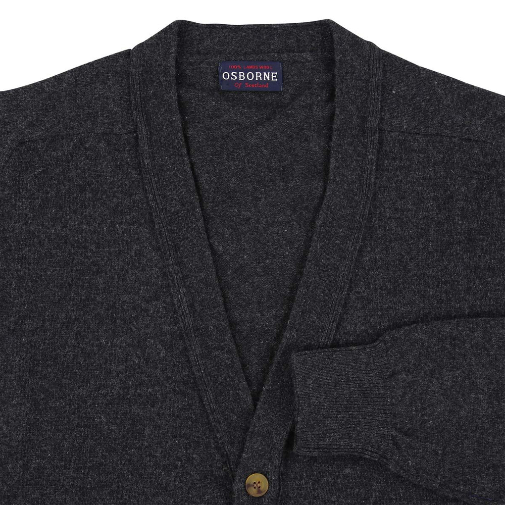 Lambswool butonned cardigan - Charcoal