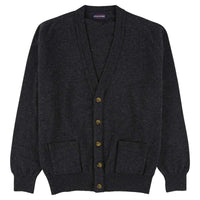 Lambswool butonned cardigan - Charcoal