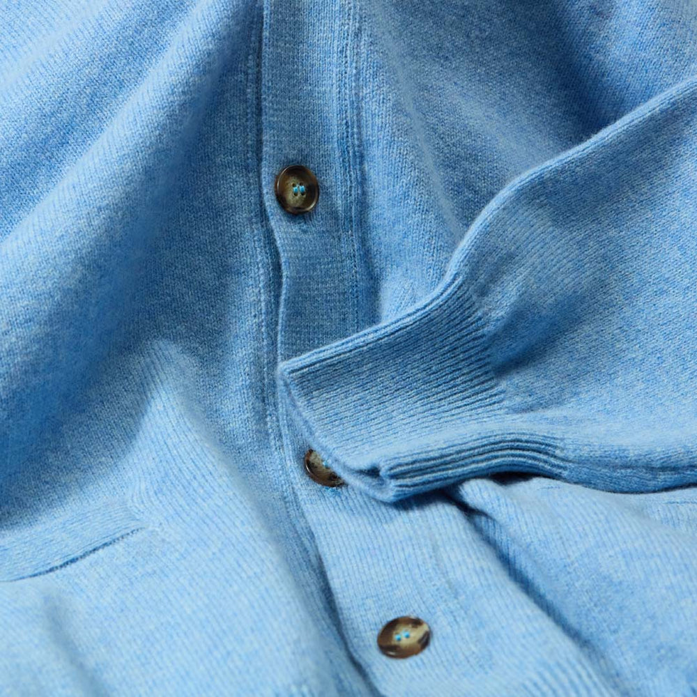 Lambswool butonned cardigan - Glacier