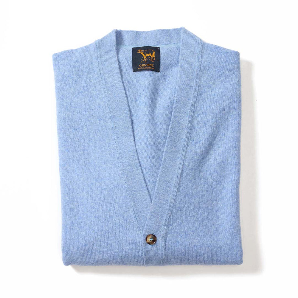 Lambswool butonned cardigan - Glacier