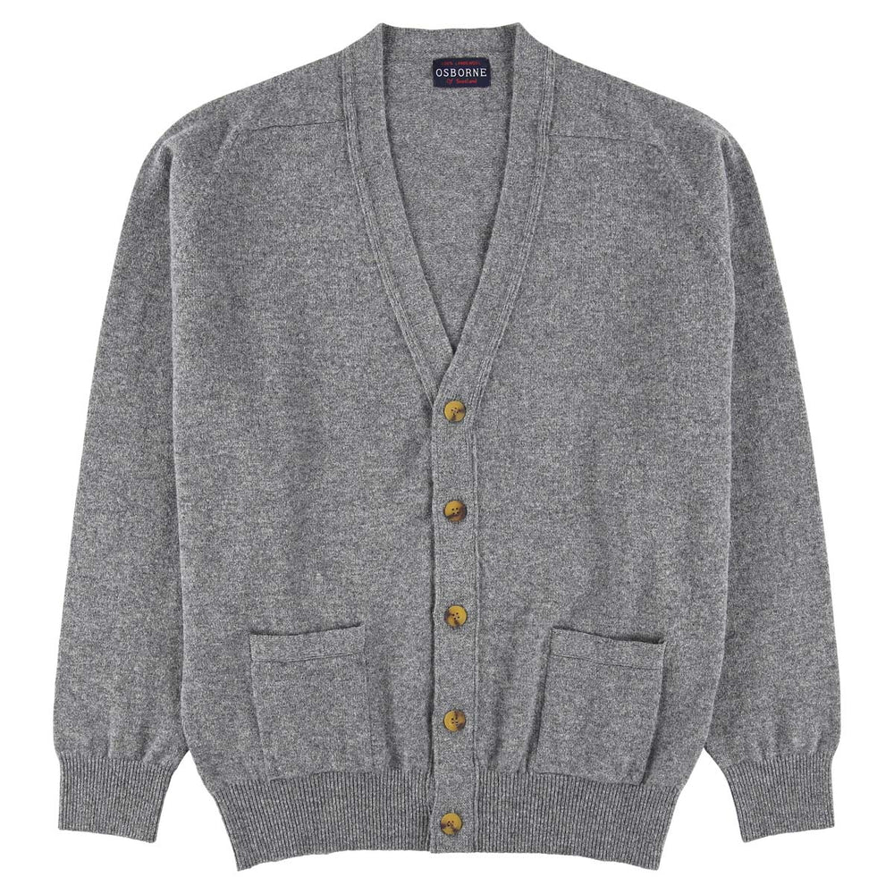 Lambswool butonned cardigan - Grey Mix