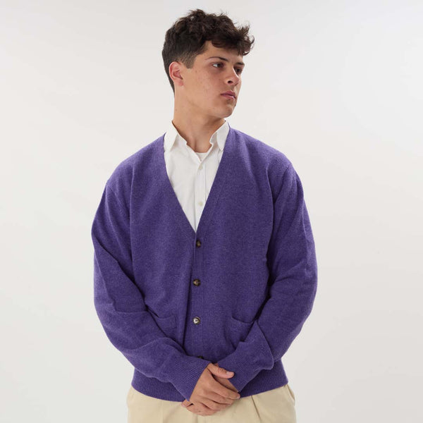 Lambswool butonned cardigan - Heliotrope 203