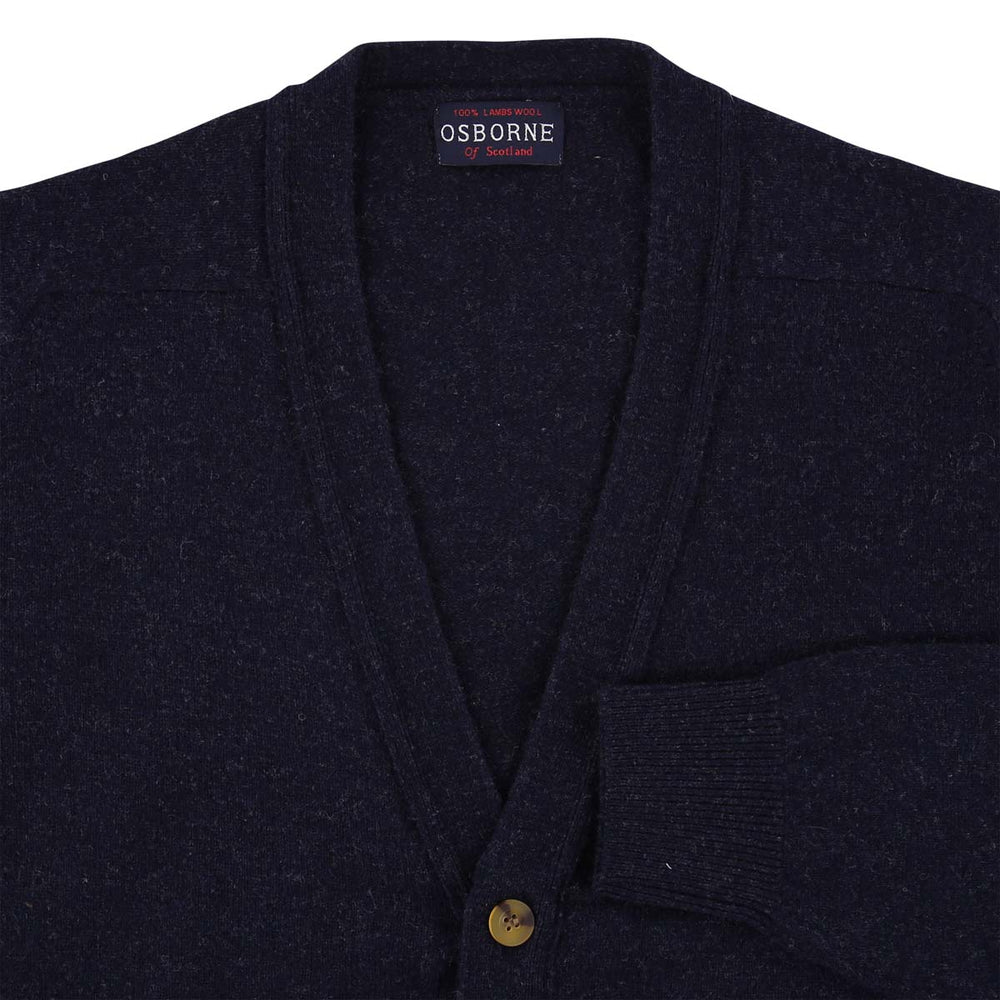 Lambswool butonned cardigan - Indigo Melange