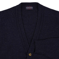 Lambswool butonned cardigan - Indigo Melange