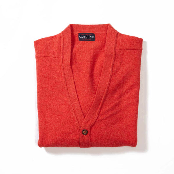 Lammwolle butonierte Strickjacke - Inferno