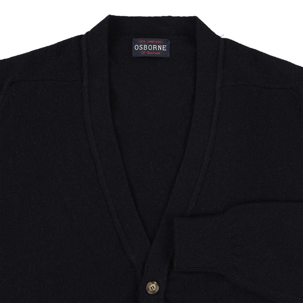 Lambswool butonned cardigan - Navy