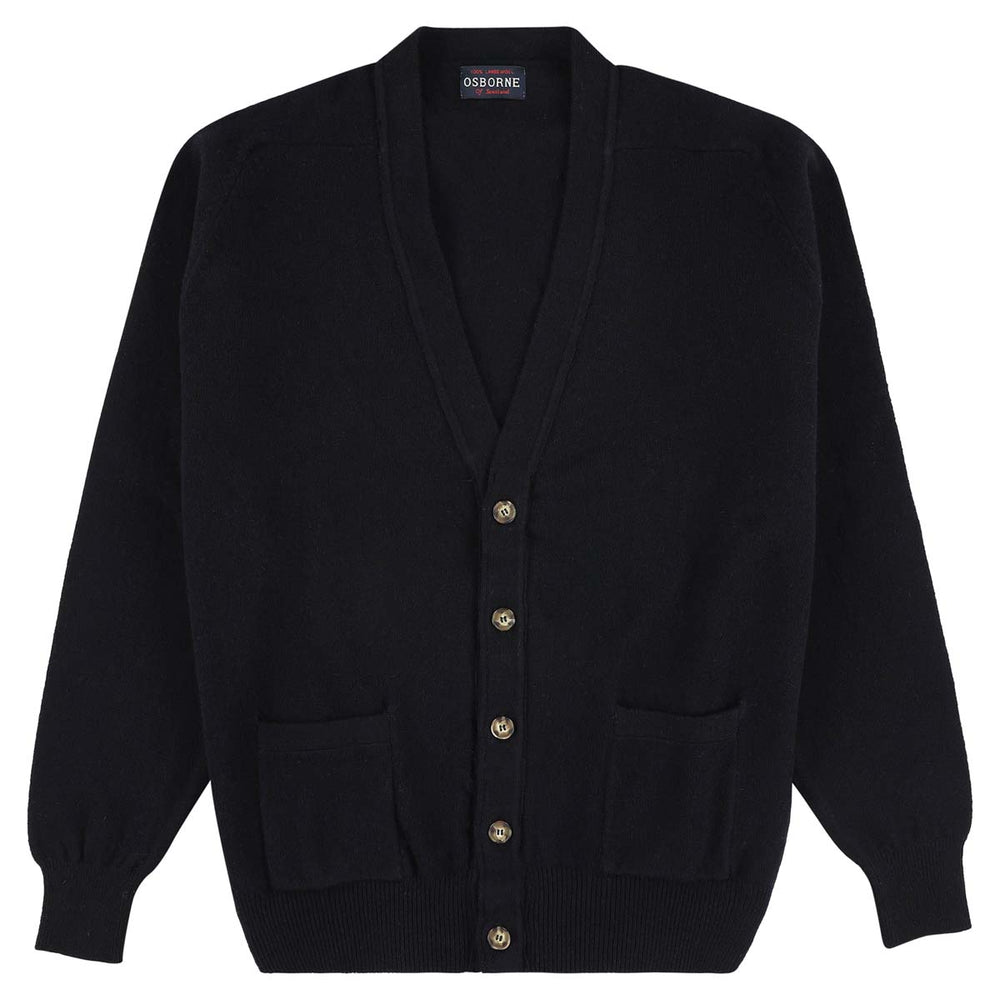 Lambswool butonned cardigan - Navy