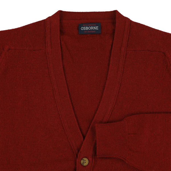 Lambswool butonned cardigan - Paprika