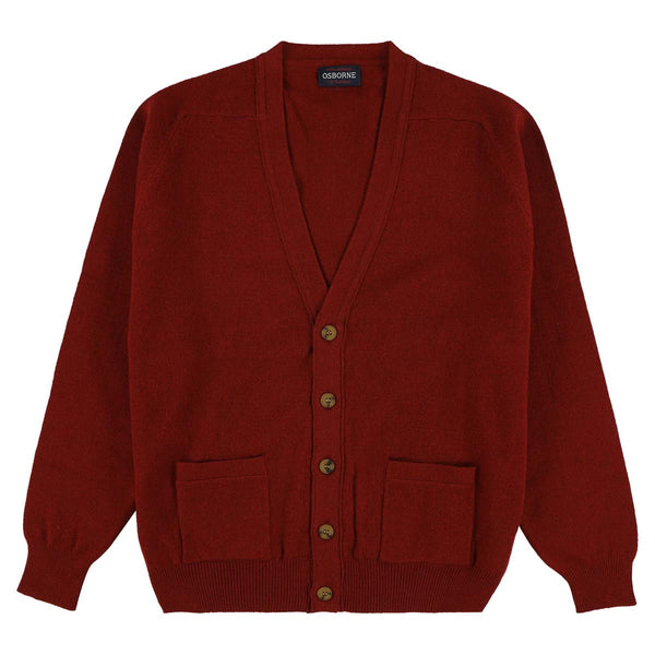 Lambswool butonned cardigan - Paprika