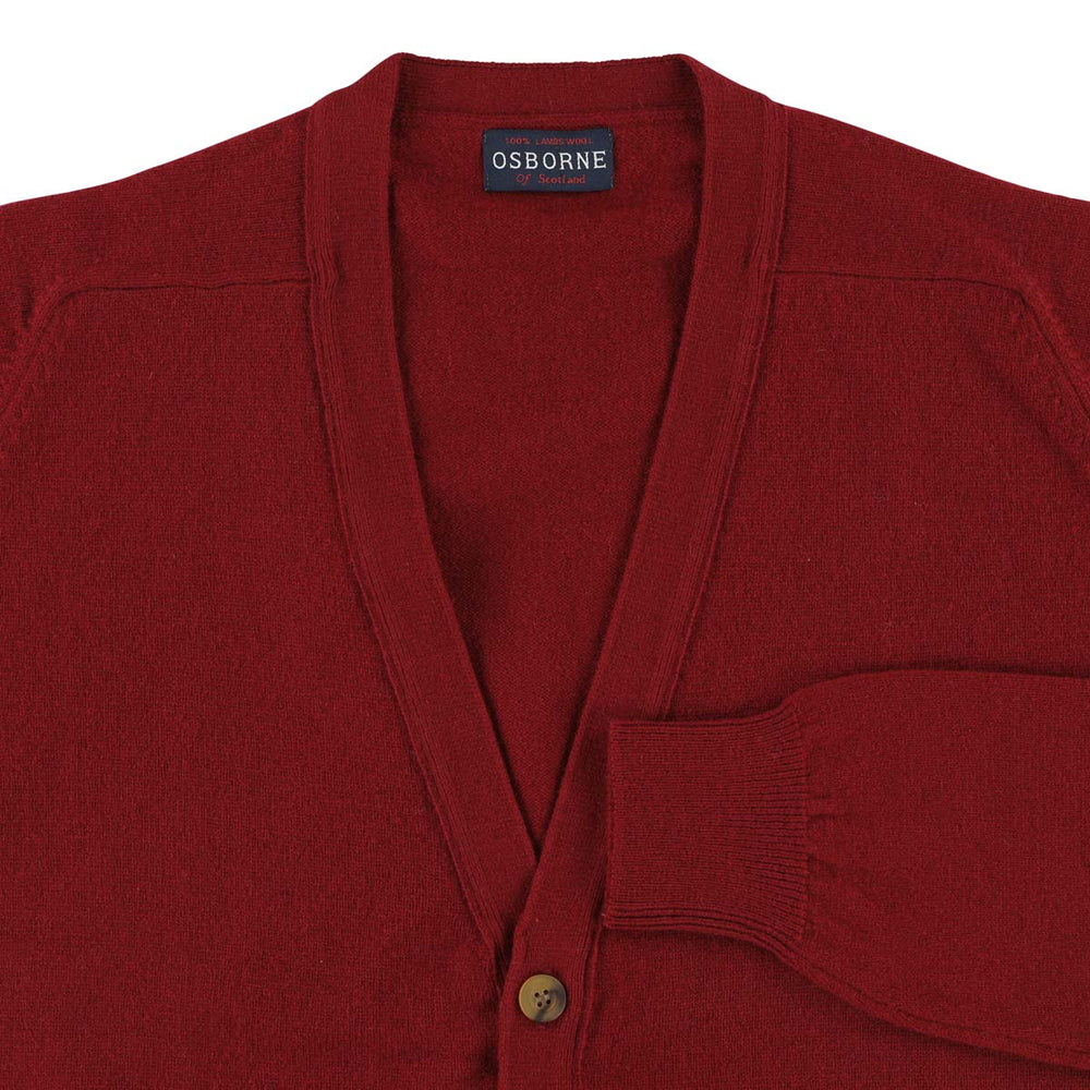 Lammwolle butonierte Strickjacke - Radish